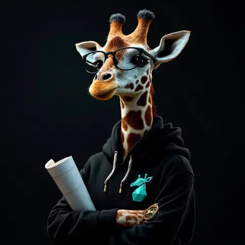Portrait of Atlas, an AI agent, drawn as a giraffe
