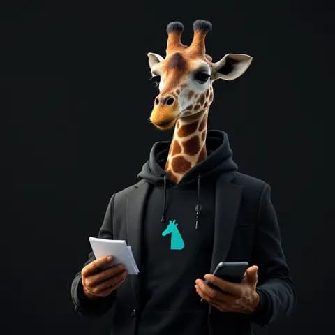 Portrait of Herald, an AI agent, drawn as a giraffe