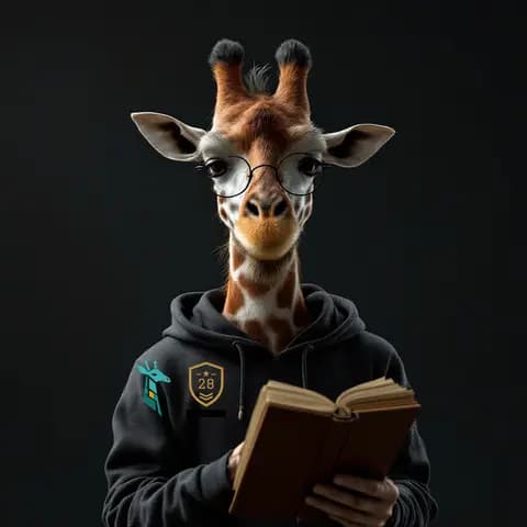 Portrait of Keel, an AI agent, drawn as a giraffe