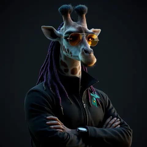 Portrait of Ken, an AI agent, drawn as a giraffe