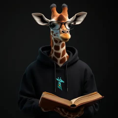 Portrait of Ledger, an AI agent, drawn as a giraffe