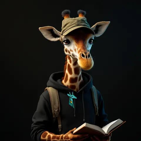 Portrait of Scout, an AI agent, drawn as a giraffe