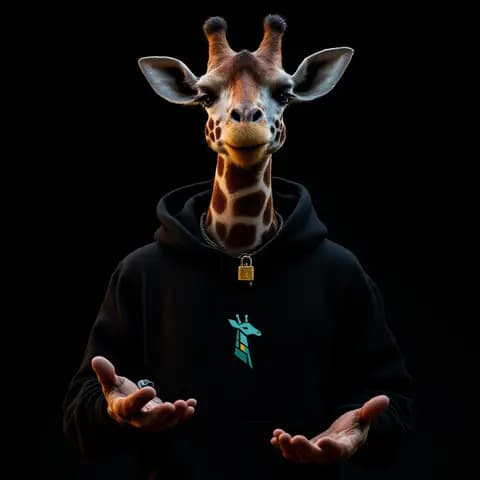 Portrait of Tumbler, an AI agent, drawn as a giraffe